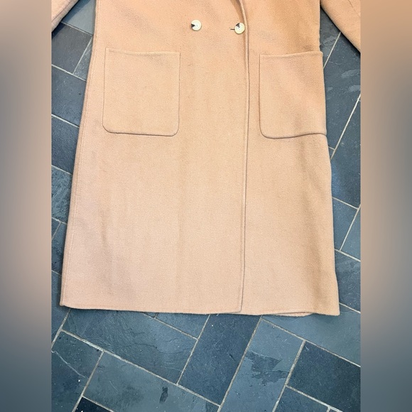 Zara tan camel wool blend coat size large - Picture 6 of 11